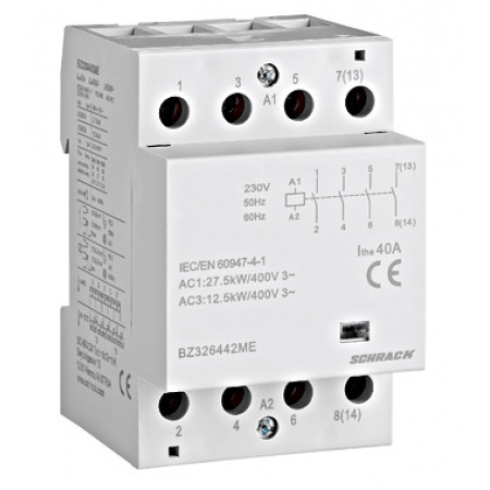 Inštalačný stýkač 40A, 4 zapínacie, 230VAC, Amparo