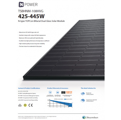 Beyondsun TSBHNM-108HVG 440Wp (bifacial)
