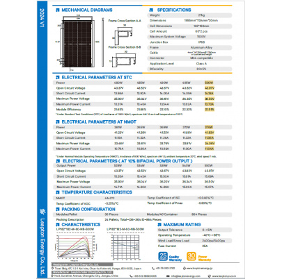 Paletový odber - Fotovoltický panel LEAPTON 500Wp bifacial (full black)