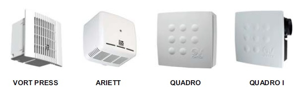 Radiálne ventilátory Vort press, Ariett, Quadro